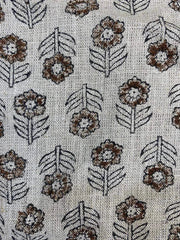 Hand Block Printed Linen Fabric , Home Decor Best Linen Fabric for decor, pillows ,upholstery, curtain 4 - Rohiyaan